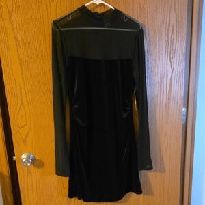 Wild Fable Black Mesh Long Sleeve Dress